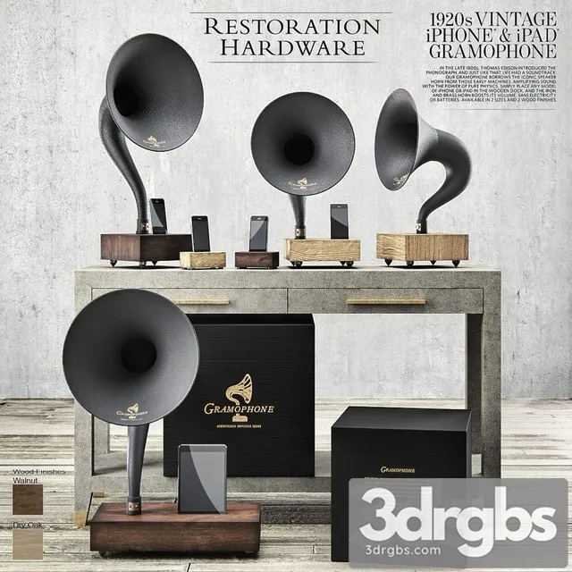 Restoration Hardware Gramophone Set 3dsmax Download