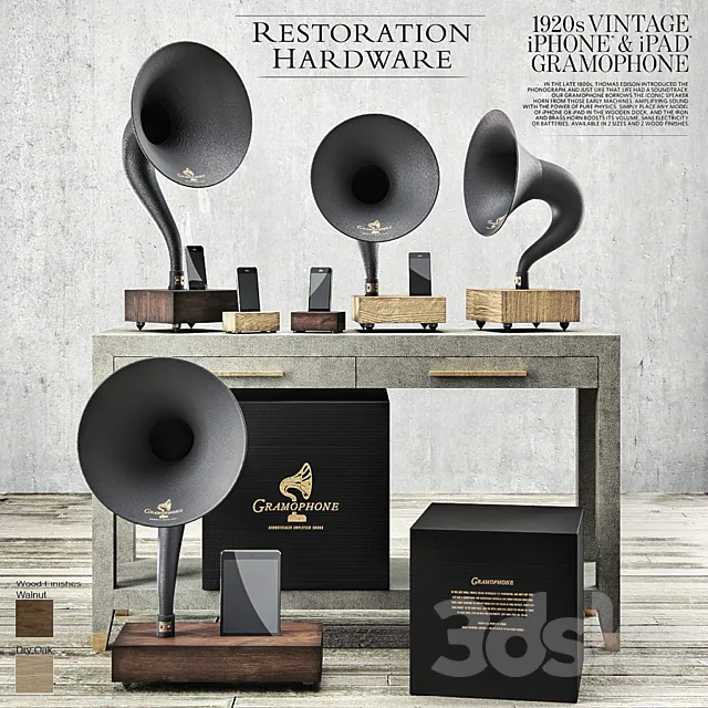 Restoration Hardware – Gramophone Set 3DS Max Model