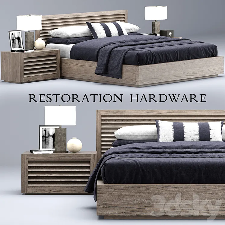 Restoration Hardware Grand Shutter bed 3DS Max