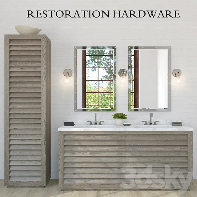 Restoration Hardware Grand Shutter vanity sink (2x) 3DSMax File
