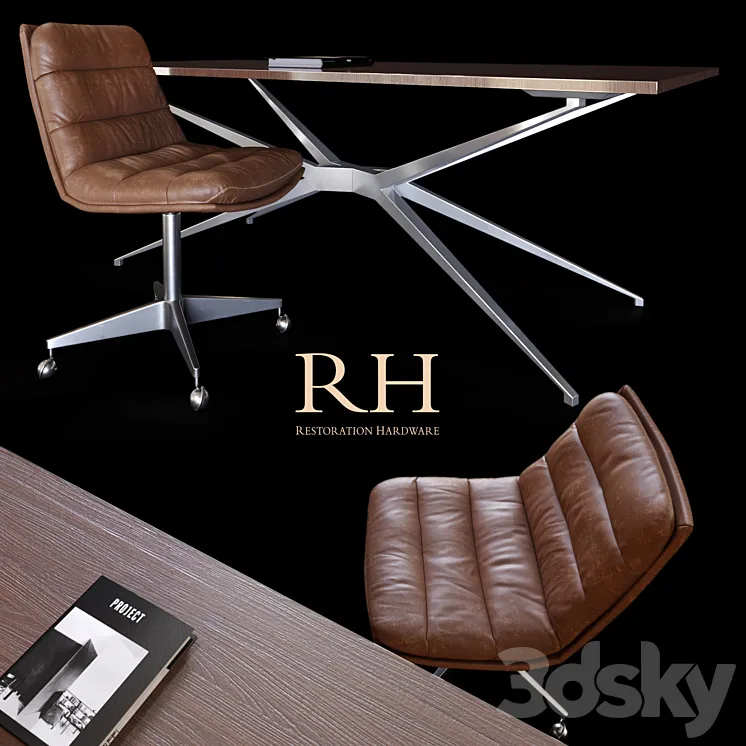 Restoration Hardware | Griffith Chair & Maslow desk 3DS Max