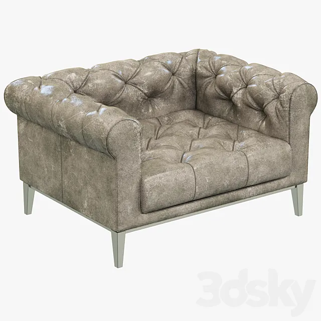Restoration Hardware Italia Chesterfield Leather chair 3DSMax File