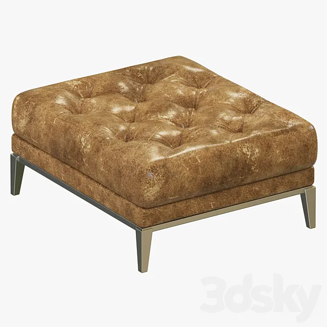 Restoration Hardware Italia Chesterfield Leather Ottoman 3DS Max Model