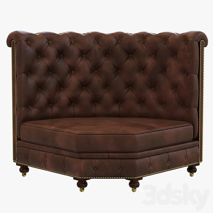 Restoration Hardware Kensington Leather Corner Banquette 3DS Max