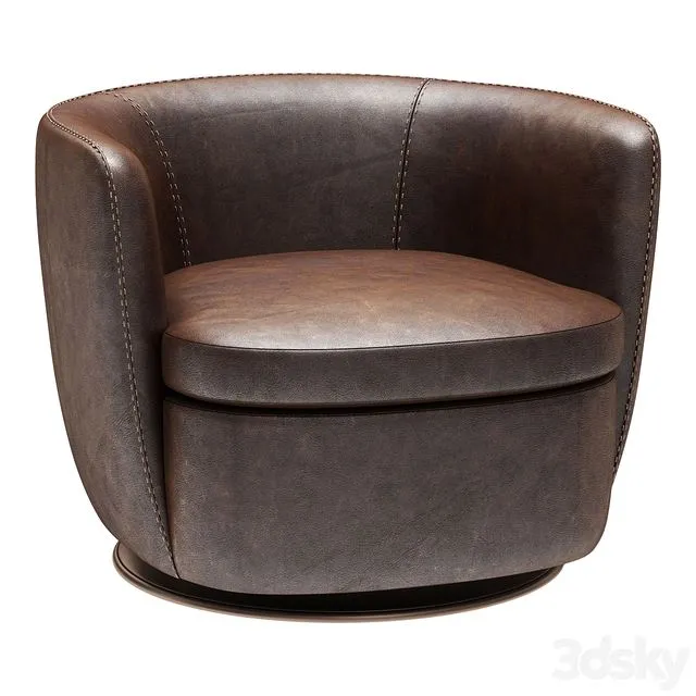 Restoration Hardware Klein Leather Swivel Chair 3dsMax Model