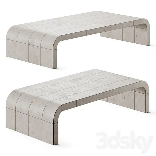 Restoration Hardware Lucien Parchment Coffee Tables 3ds Max