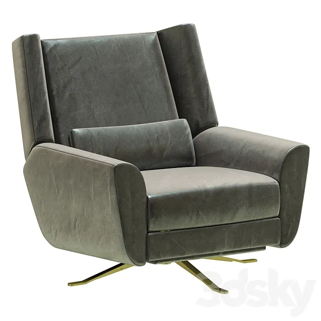 Restoration Hardware Luke Leather Swivel Recliner 3DS Max Model