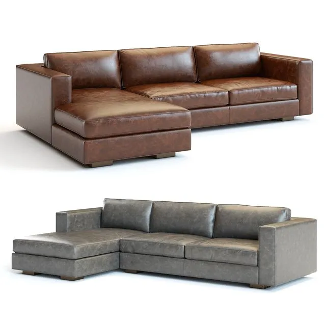 Restoration Hardware Maddox Leather Sectional 3dsMax Model