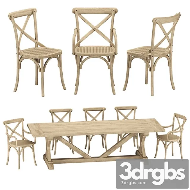 Restoration hardware – madeleine chairs with salvaged table 2 3dsmax Download