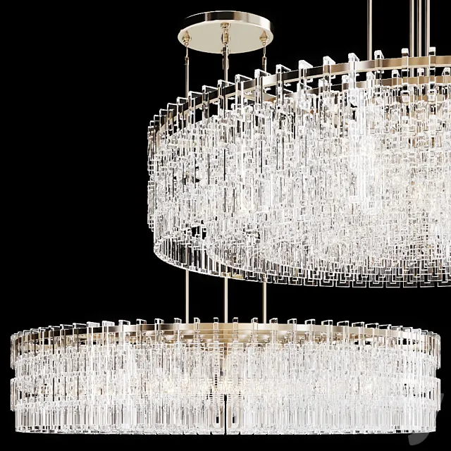 Restoration Hardware MARIGNAN ROUND CHANDELIER 60 Level Nickel 3ds Max