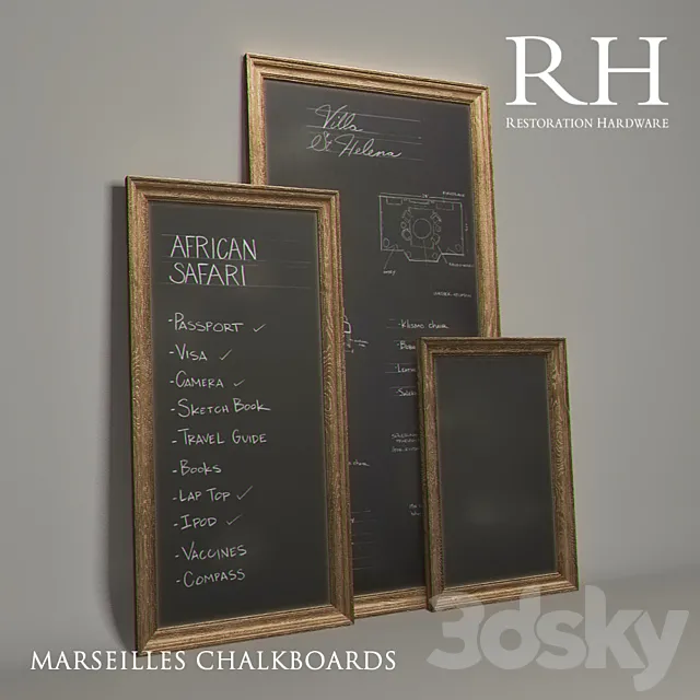 Restoration Hardware – Marseilles Chalkboards 3DS Max Model