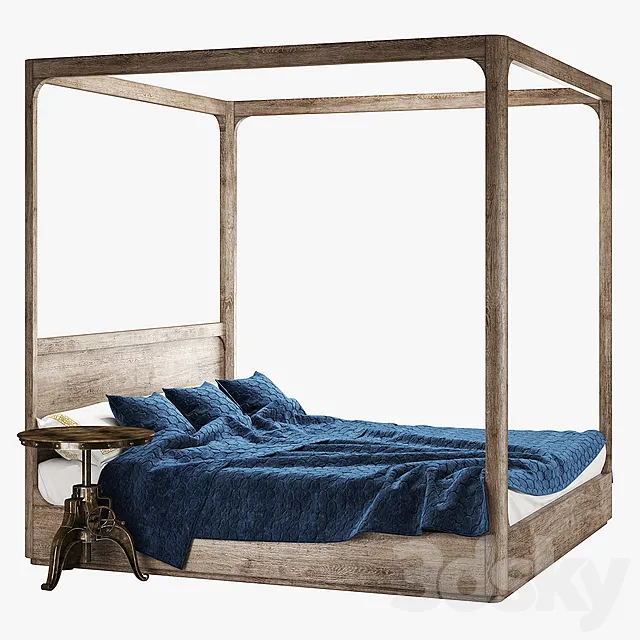 Restoration hardware martens four-poster bed 3ds Max