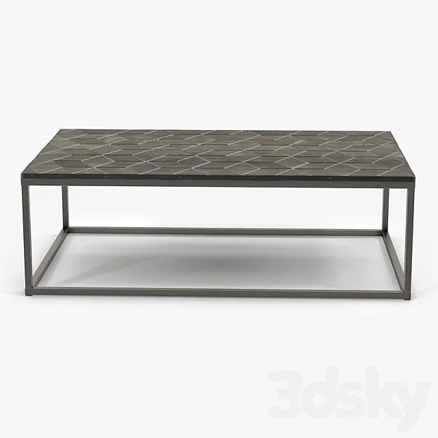 restoration hardware metall parquet coffee table 3DS Max Model