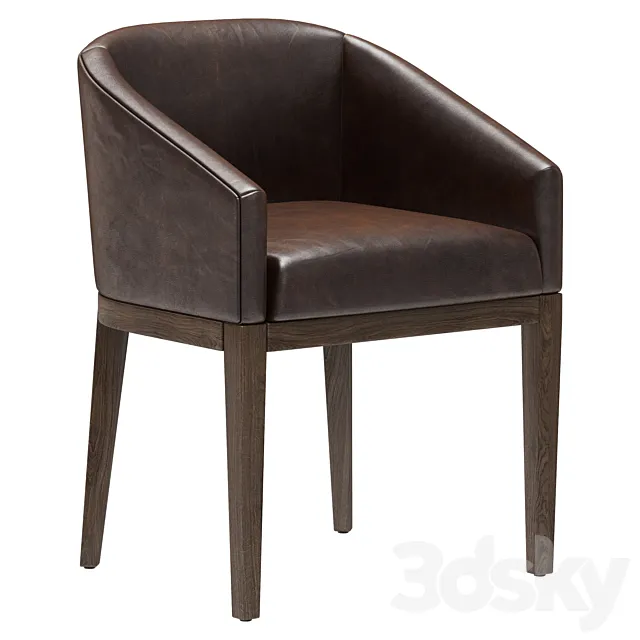 Restoration Hardware Morgan Barrelback Slope Leather Armchair 3DS Max Model