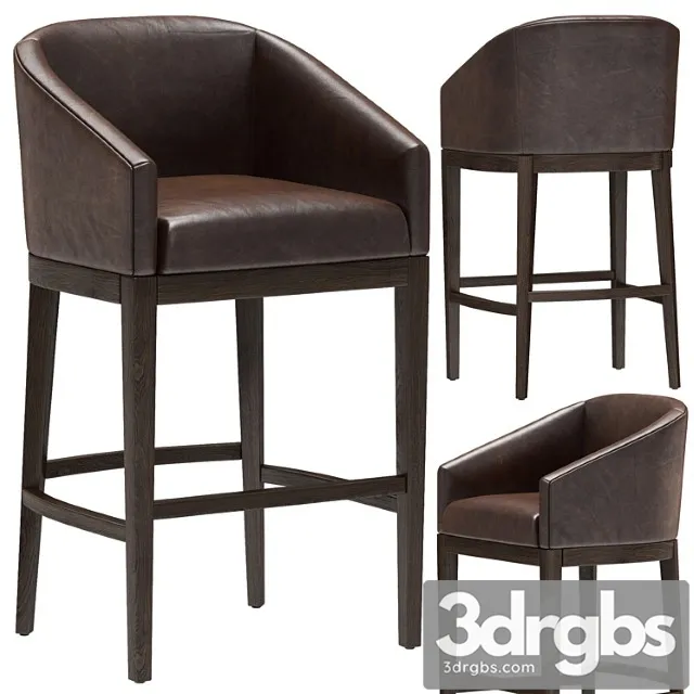 Restoration hardware morgan barrelback slope leather stool 2 3dsmax Download
