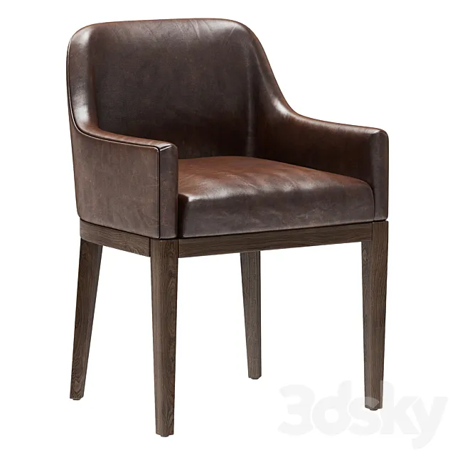 Restoration Hardware Morgan Curved-Back Track Leather Armchair 3DS Max Model