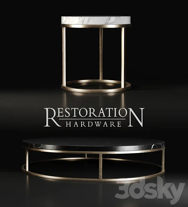 Restoration hardware nicholas marble round tables 3DS Max Model