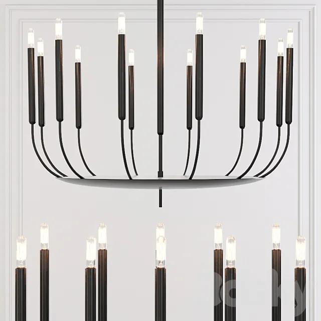 Restoration Hardware QUENOUILLES ROUND CHANDELIER 36 Black 3ds Max