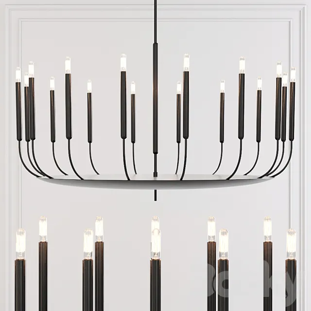 Restoration Hardware QUENOUILLES ROUND CHANDELIER 48 Black 3DSMax File