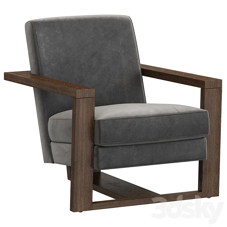 Restoration Hardware Roger Leather Chair 3DS Max