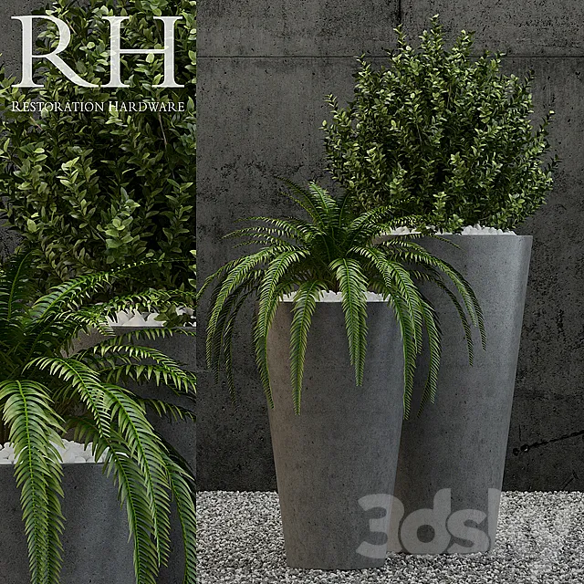 Restoration Hardware sarno round planter 3ds Max