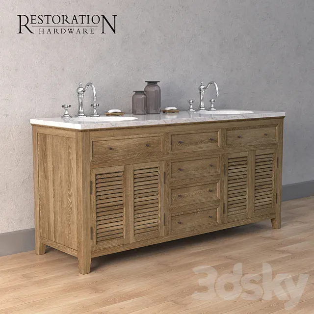 Restoration Hardware SHUTTER double washbasin 3DSMax File