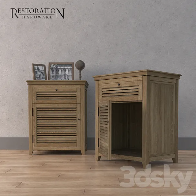 Restoration Hardware Shutter pedestals CLOSED 3ds Max