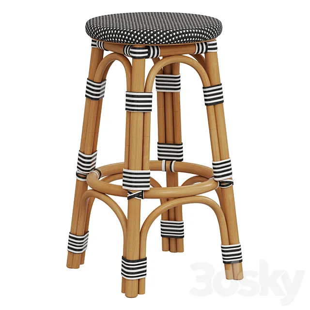 Restoration Hardware St Germain Resin Backless Stool 3DS Max Model