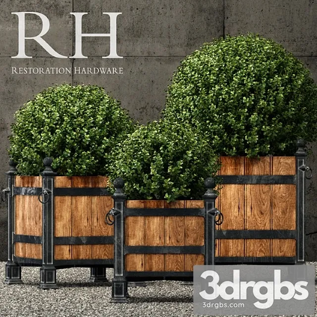 Restoration Hardware Versailles Wood Panel Planters 1 3dsmax Download