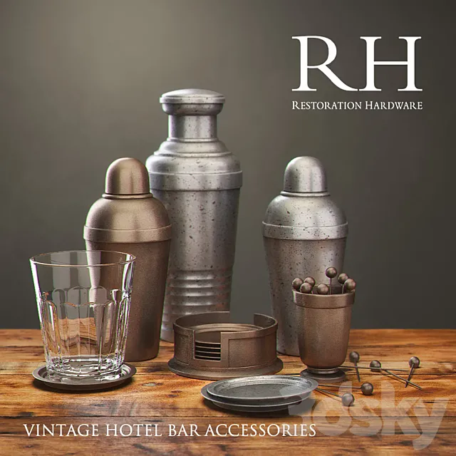 Restoration Hardware – Vintage Hotel Tableware I 3DS Max Model