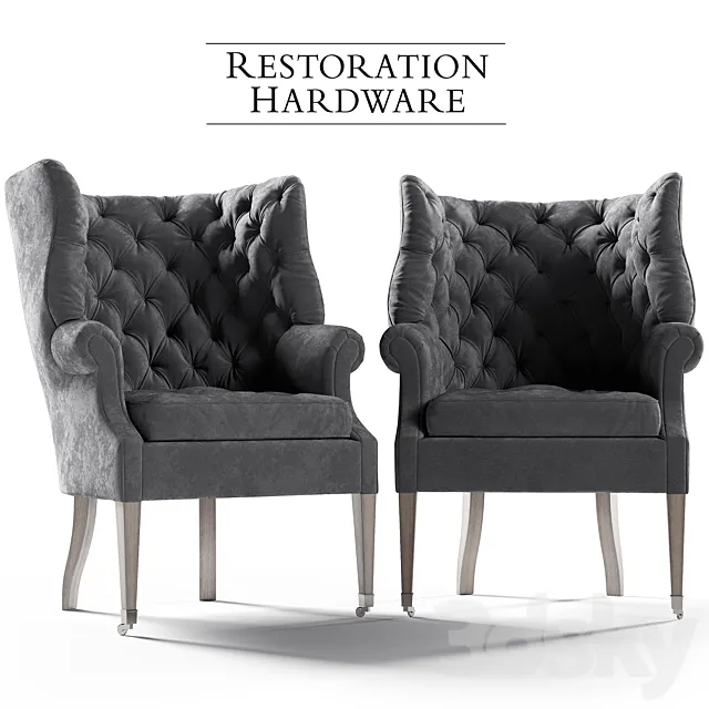 Restoration Hardware Wing Chair 3DS Max Model