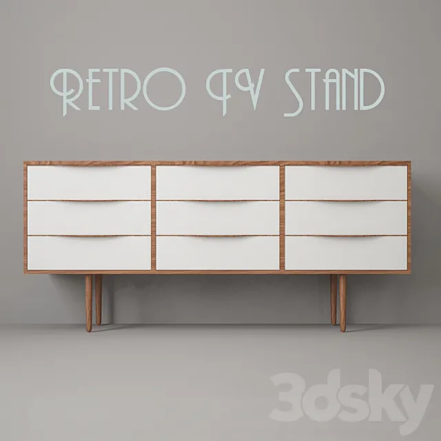Retro TV Stand N2 | TV Stand 3DSMax File