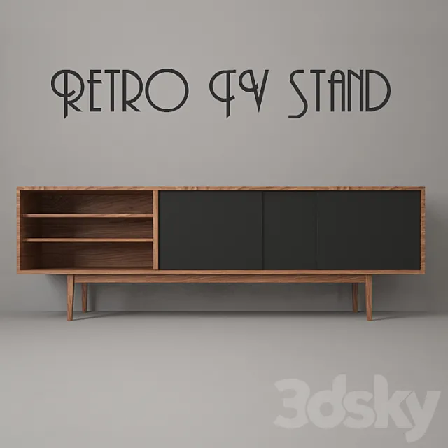 Retro TV Stand N4 | TV Stand 3DSMax File