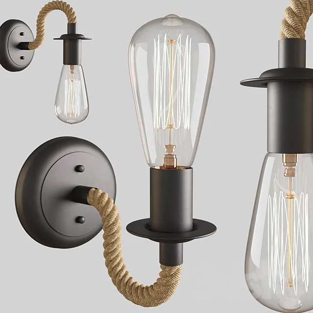 Retro wall lamp sconce 3ds Max