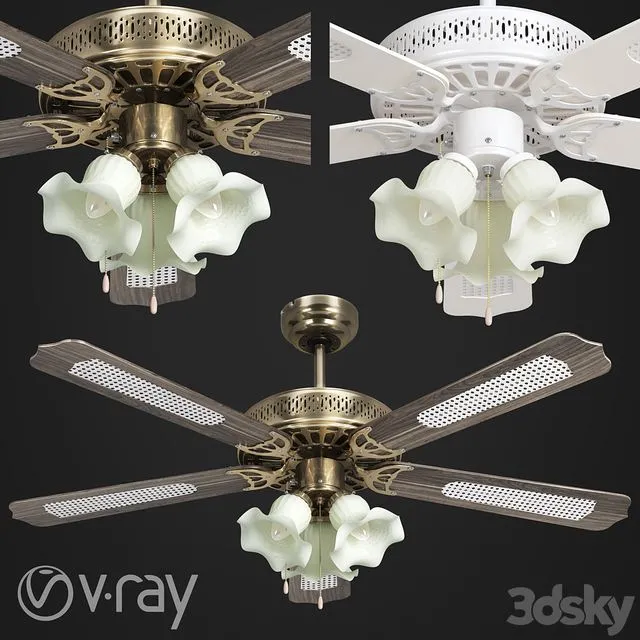 Reunion Electric Ceiling Fan 3dsMax Model