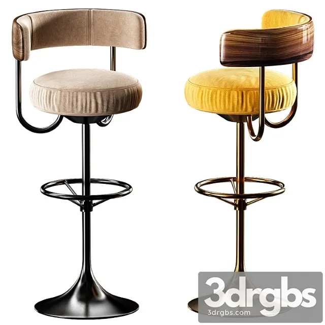 Revolving metal brass bar stool