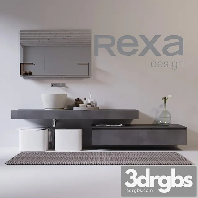 Rexa Design Washbasin With Furniture and Accessories 3dsmax Download