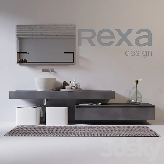 rexa design washbasin with furniture and accessories 3DS Max Model