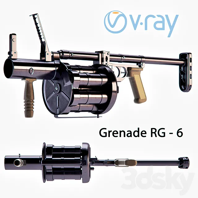 RG-6 grenade launcher 3ds Max