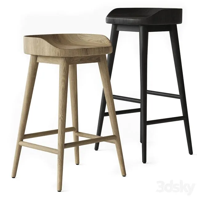 RH 1950S DANISH BAR & COUNTER STOOL 3dsMax Model