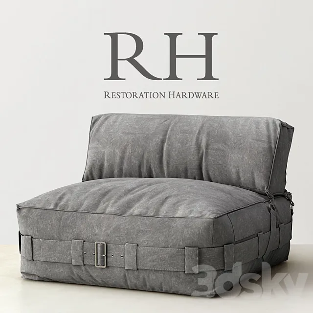 RH _ CARGO LOUNGE ARMLESS CHAIR 3DS Max Model