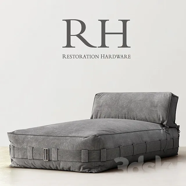 RH _ CARGO LOUNGE ARMLESS CHAISE 3ds Max