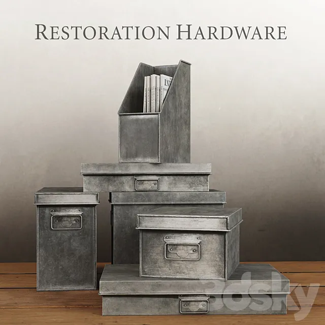 RH _ INDUSTRIAL METAL OFFICE STORAGE COLLECTION 3DS Max Model