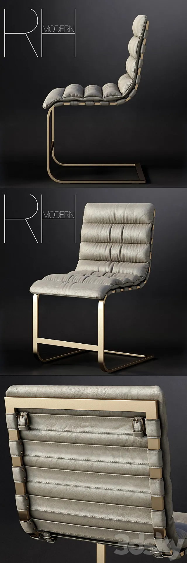 RH _ OVIEDO LEATHER SIDE CHAIR 3DS Max Model