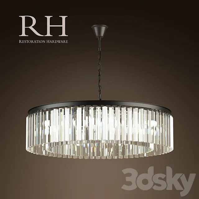 RH _ RHYS GLASS PRISM LARGE CHANDELIER 3DS Max Model