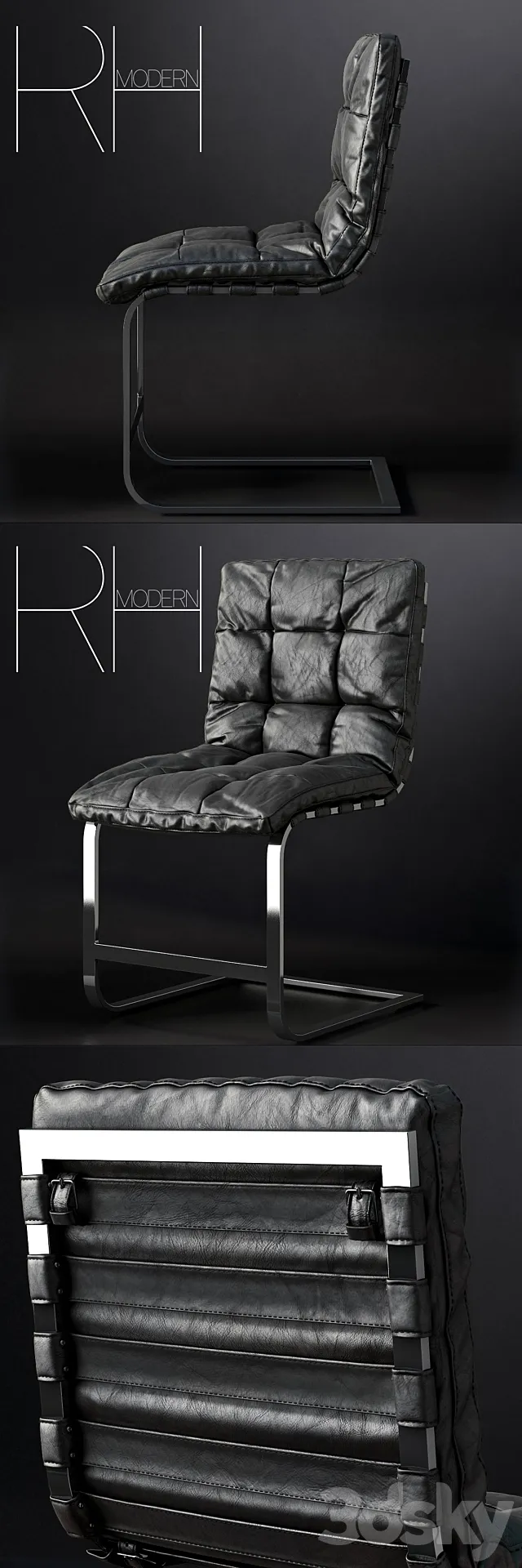 RH _ ROSSI LEATHER SIDE CHAIR 3DS Max Model