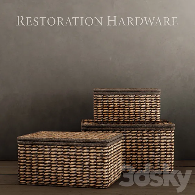 RH _ SEAGRASS STORAGE BOXES CHOCOLATE 3DS Max Model