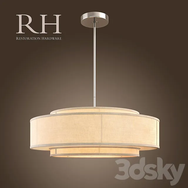 RH _ THREE-TIER LINEN BANDED PENDANT – 36 3DS Max Model