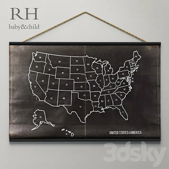 RH _ USA CHALKBOARD MAP 3ds Max