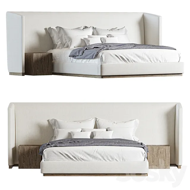 RH ALESSA EXTENDED SHELTER BED 3ds Max